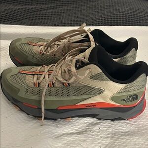 The North Face Men's Olive and Orange Athletic Shoes